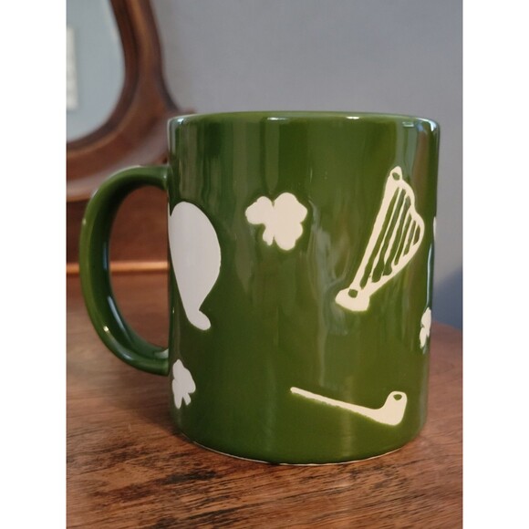 Vintage Relpo Green Harp Lucky 4 Leaf Clover Mug St. Patrick's Day Leprech Japan - Picture 3 of 7